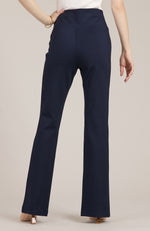 Margie Ponte Slit Front Pant - Navy