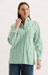 Natalie Stripe Shirt - Kelly Green