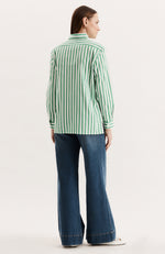 Natalie Stripe Shirt - Kelly Green