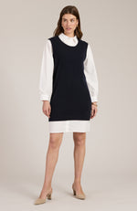 Scout Cashmere Twofer Dress - Navy