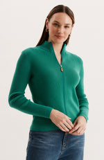 Cotton Ribbed Cardigan - Kelly Green