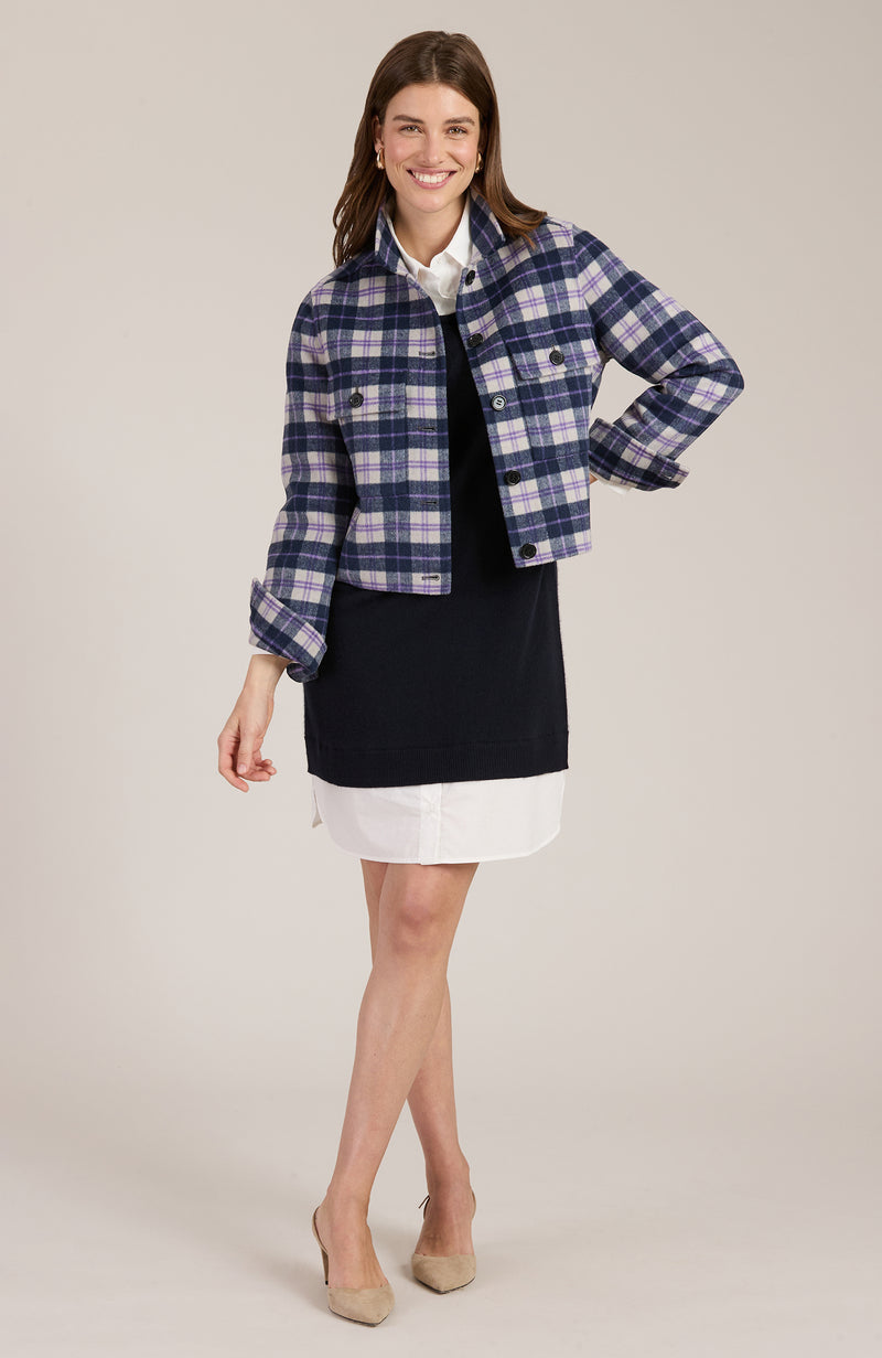 Mallory Plaid Jacket - Violet Plaid