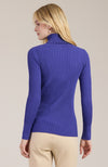 Cotton Cashmere Ribbed Turtleneck - Violet