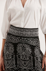 Valentina Embroidered Skirt - Black