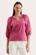 Harper Cotton Top - Hot Pink