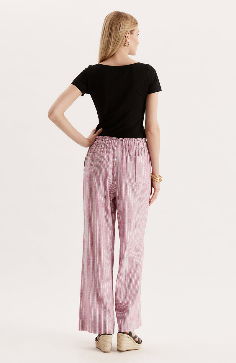 Palmer Striped Pant - Hot Pink