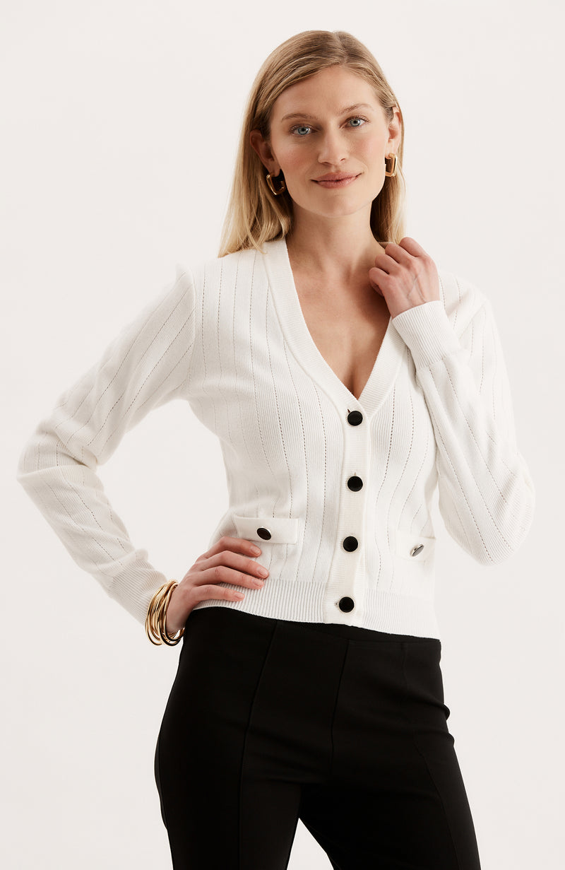 Hepburn Cardigan - White