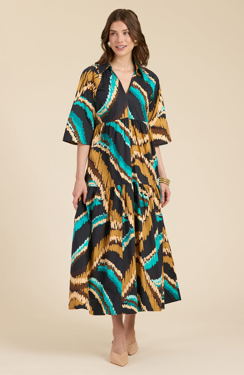 Cara Sound Wave Midi Dress - Sound Waves