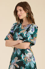 Frankie Silk Watercolor Floral Dress - Watercolor Floral