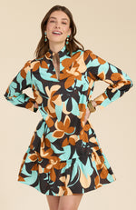 Lelah Butterscotch Floral Dress - Butterscotch Floral