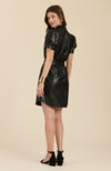 Veronica Vegan Leather Dress - Black