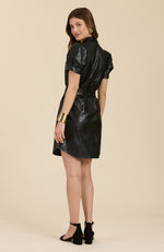 Veronica Vegan Leather Dress - Black