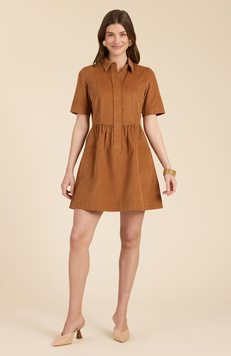 Corduroy dress with buttons best sale