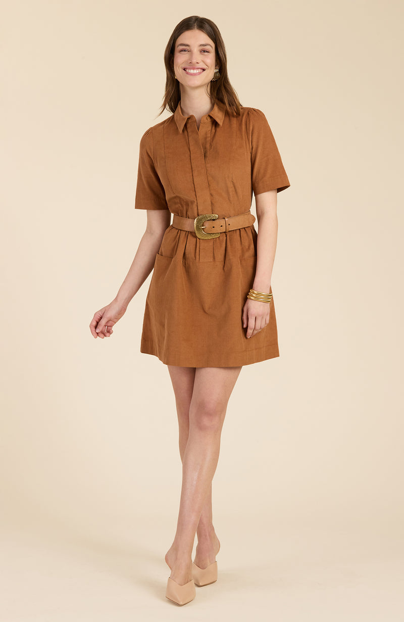 Mitzi Corduroy Dress - Chestnut