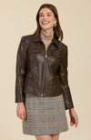 Keke Vegan Leather Jacket - Walnut