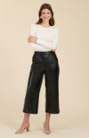 Payton Vegan Leather Cropped Pant - Black