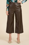 Payton Vegan Leather Cropped Pant - Walnut