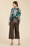 Payton Vegan Leather Cropped Pant - Walnut