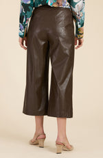 Payton Vegan Leather Cropped Pant - Walnut