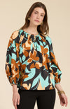 Sarah Butterscotch Floral Top - Butterscotch Floral