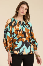 Sarah Butterscotch Floral Top - Butterscotch Floral