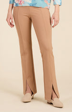 Margie Ponte Slit Front Pant - Camel