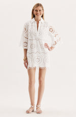 Penny Eyelet Tunic Dress - White