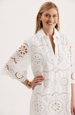 Penny Eyelet Tunic Dress - White