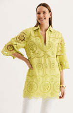 Penny Eyelet Tunic Dress - Wild Lime