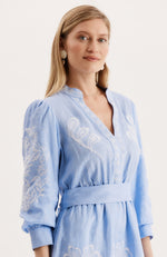 Nora Embroidered Dress - Porcelain