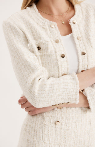 Jackie Bouclé Jacket - Ivory – tyler böe