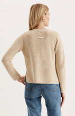 Mineral Wash V Neck Sweater - Beechwood