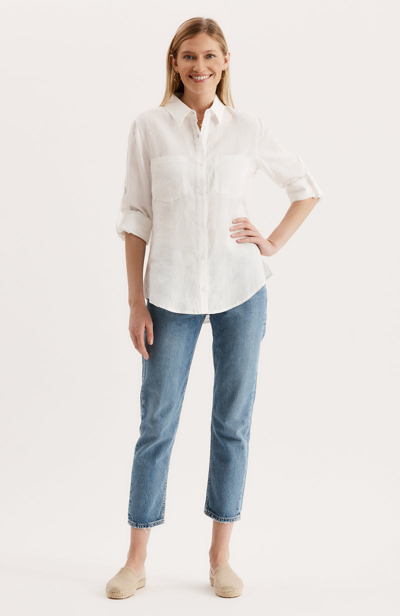 Addison Linen Shirt - White