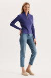 Cotton Ribbed Cardigan - Iris