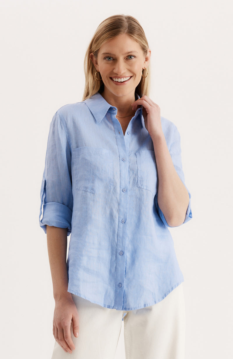 Addison Linen Shirt - Porcelain