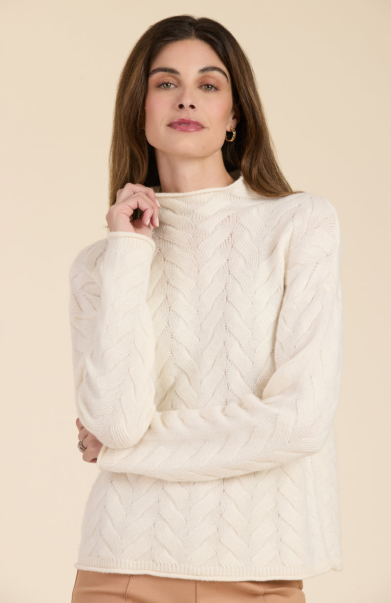 Cashmere Basketweave Sweater - Ivory