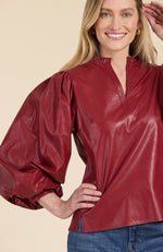 Ellery Vegan Leather Top - Cayenne