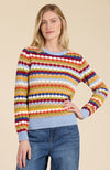 Popcorn Striped Sweater - Rainbow