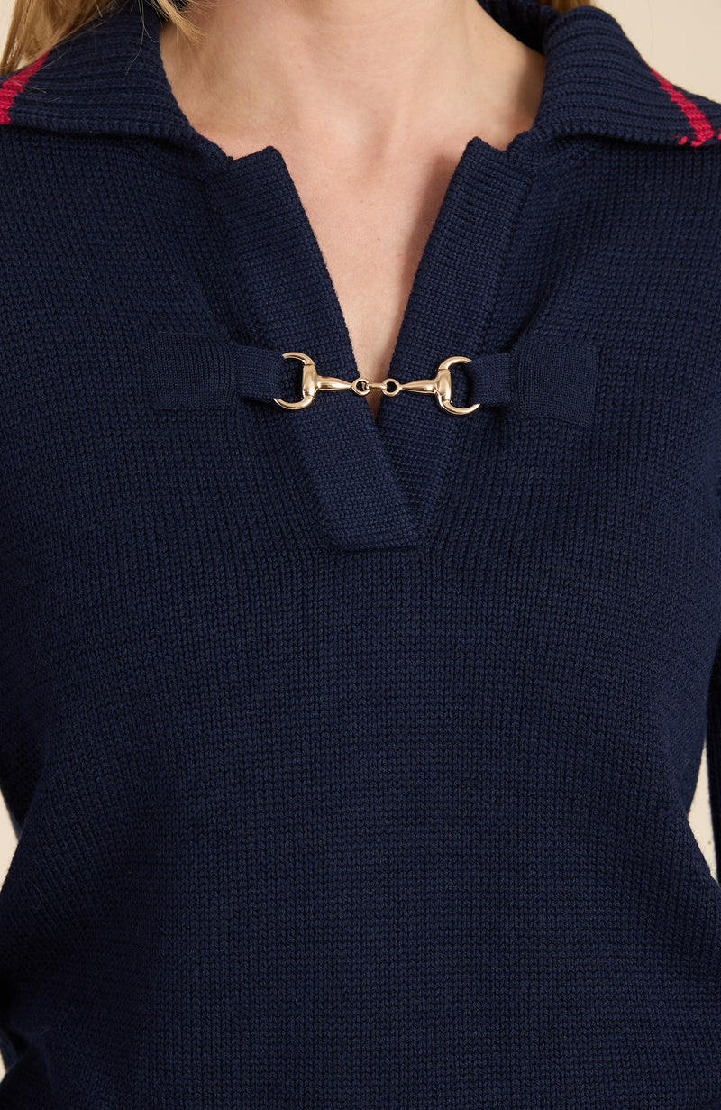 Horse Bit Sweater - Navy