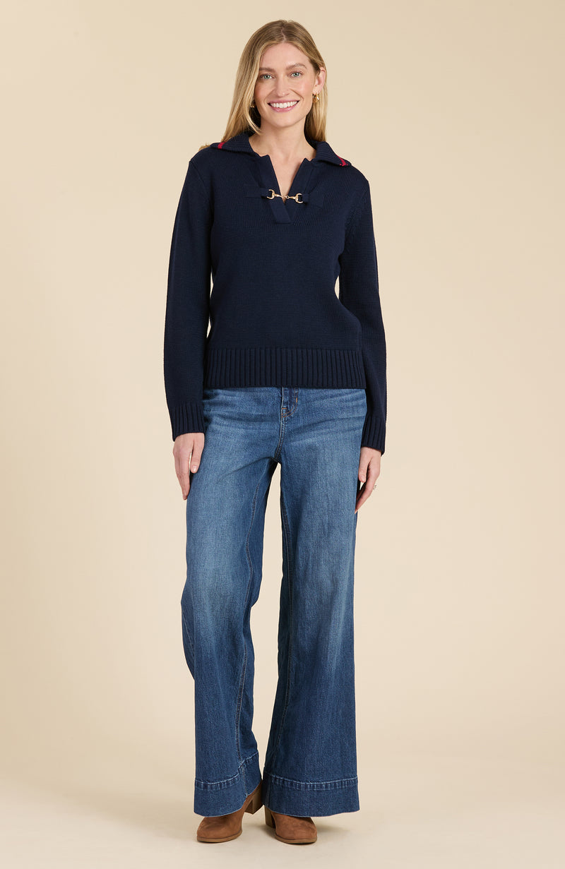 Horse Bit Sweater - Navy