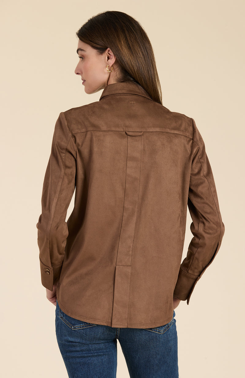 Faux Suede Club Shirt - Brunette