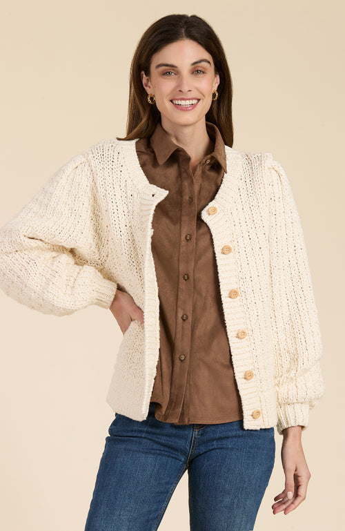 Hand Knit Cardigan - Ivory