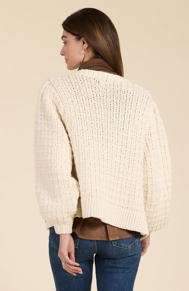 Hand Knit Cardigan - Ivory