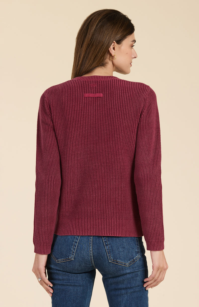 Mineral Wash Crew Neck Sweater - Cayenne