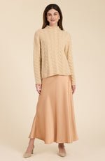 Edie Charmeuse Skirt - Champagne