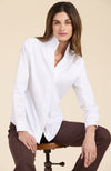 Natalie Stand Collar Shirt - White