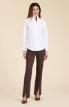 Natalie Stand Collar Shirt - White