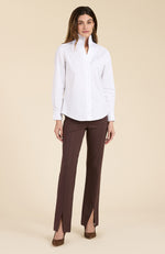 Natalie Stand Collar Shirt - White