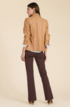 Taylor Vegan Leather Blazer - Caramel