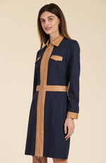 Karine Color Block Dress - Navy